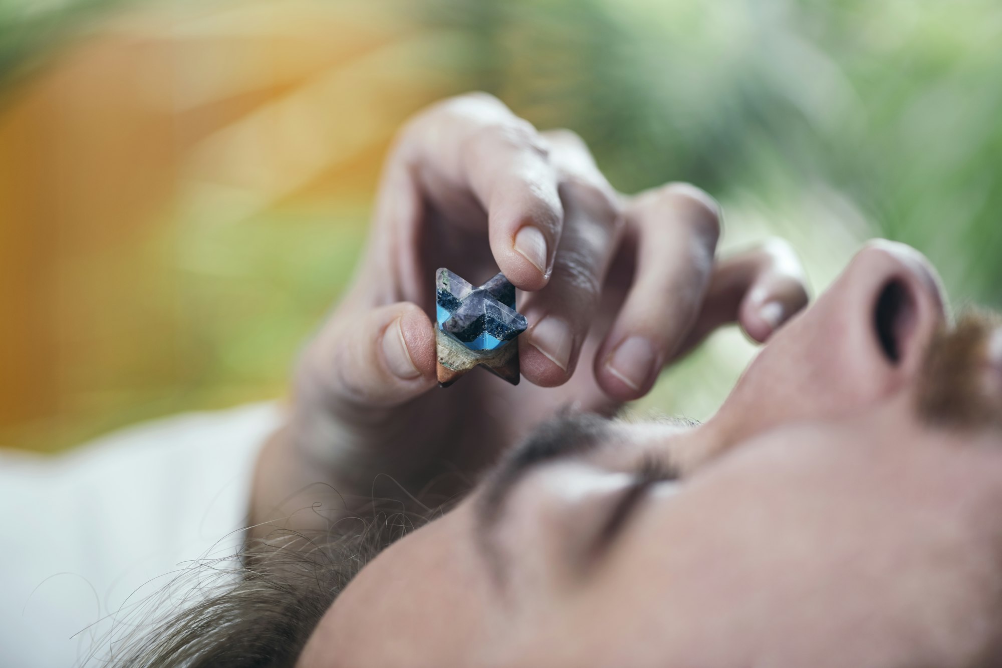 Chakras Therapy with Merkaba Crystal